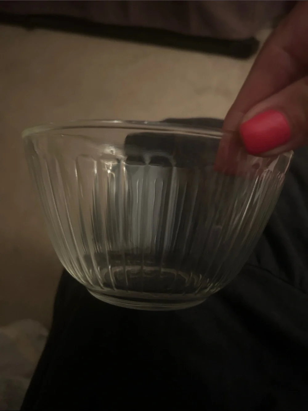 Pyrex Clear Glass Bowl with Embossed Logo